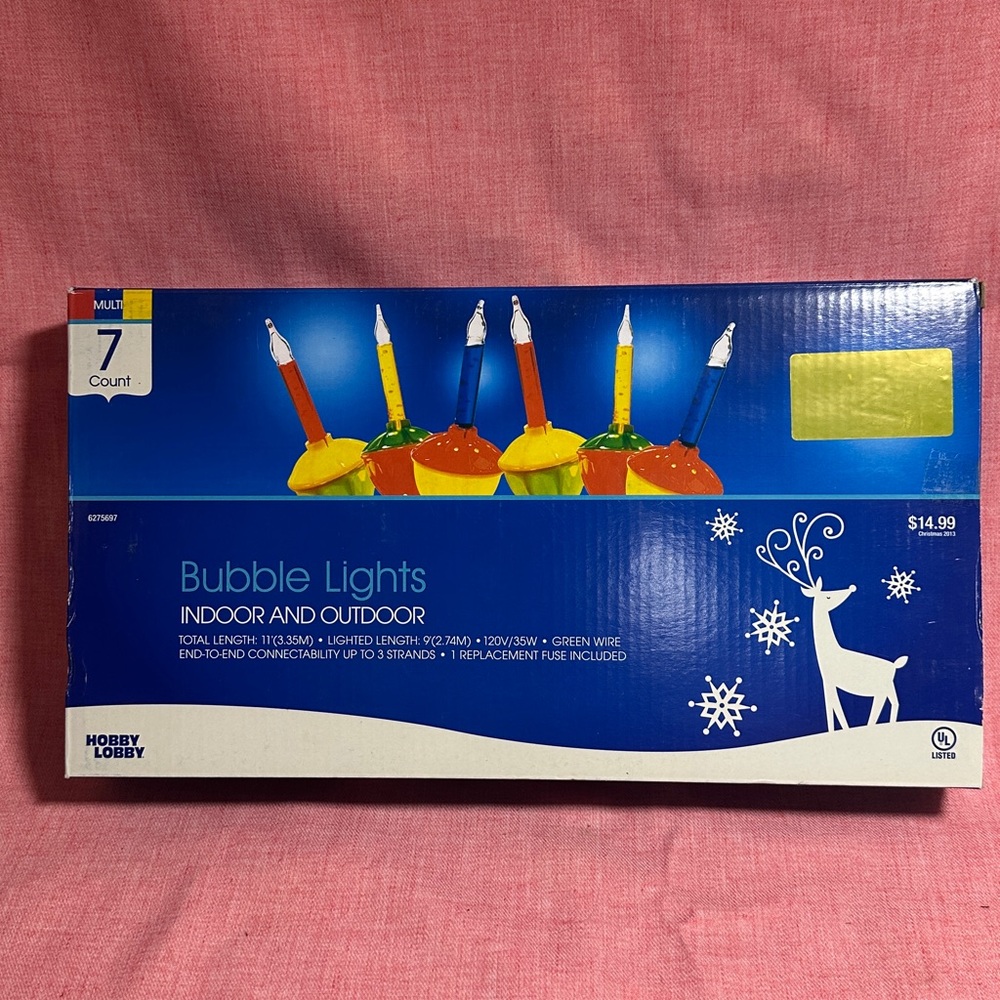 Hobby Lobby Bubble Lights | Indoor Outdoor Vintage Style | 7 Ct NIB